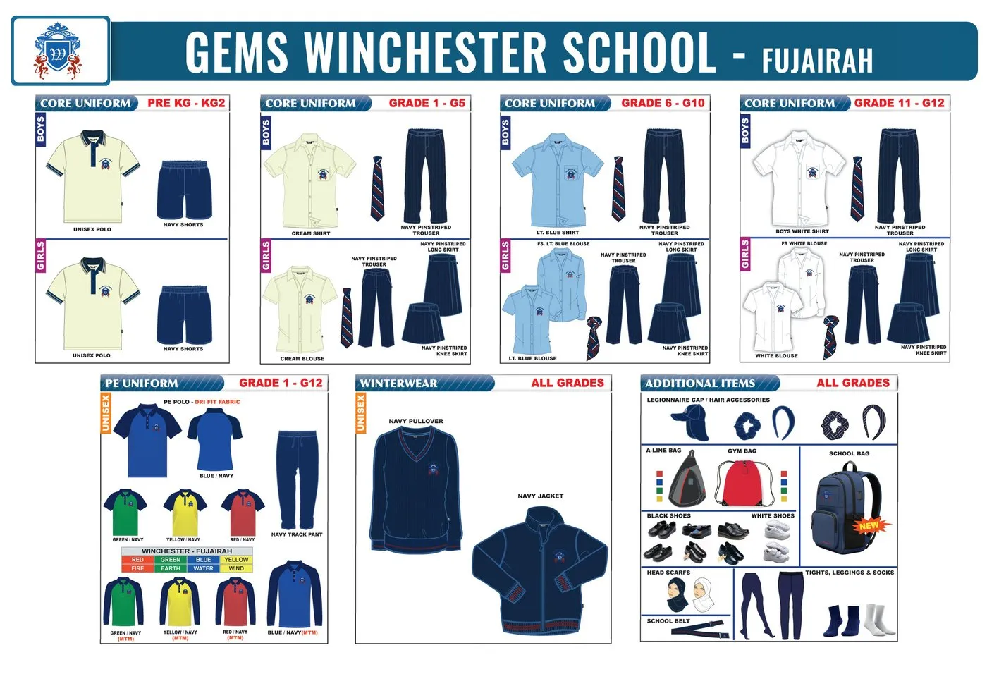 GEMS Winchester Private School - Fujairah uniform requirements chart