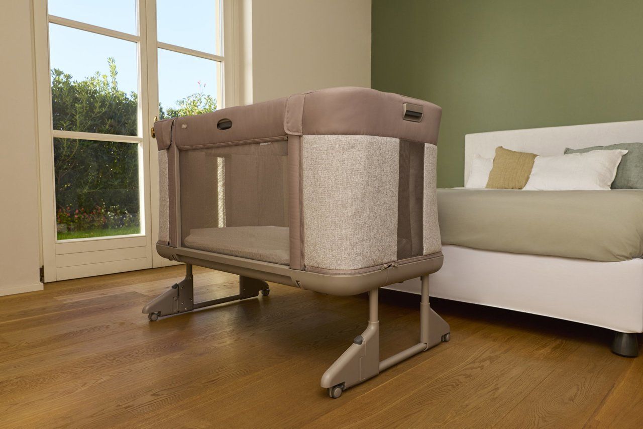 Buy Chicco Next2Me Forever Crib with Mattress - Almond in UAE